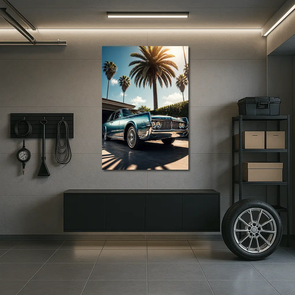 Lincoln Continental Classic Car Palm Trees – Wall Art