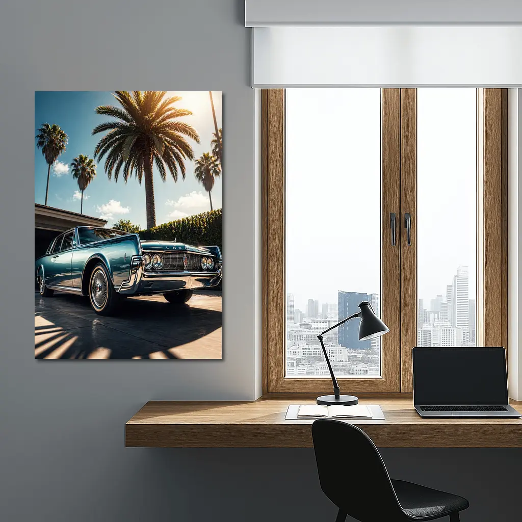 Lincoln Continental Classic Car Palm Trees – Wall Art