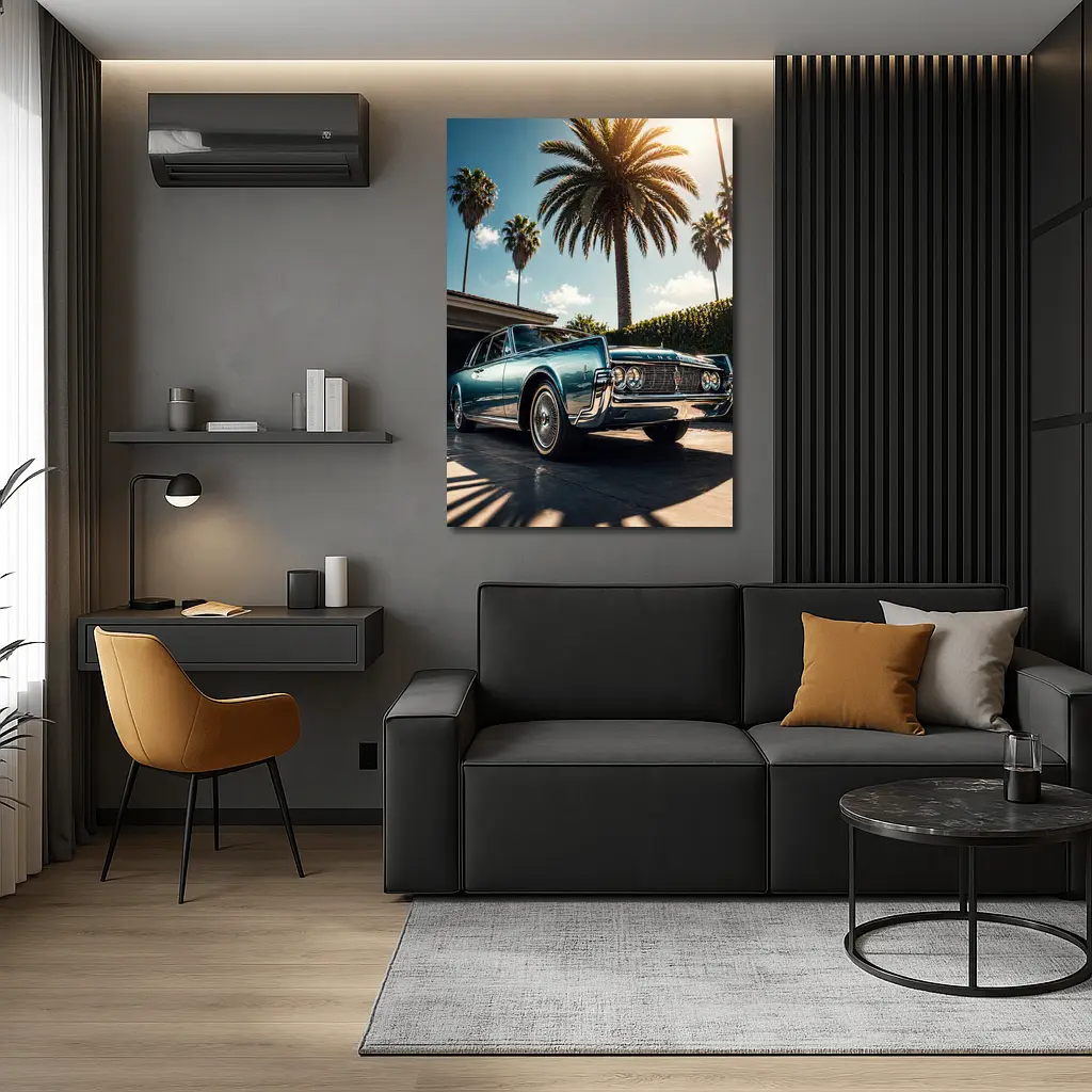 Lincoln Continental Classic Car Palm Trees – Wall Art