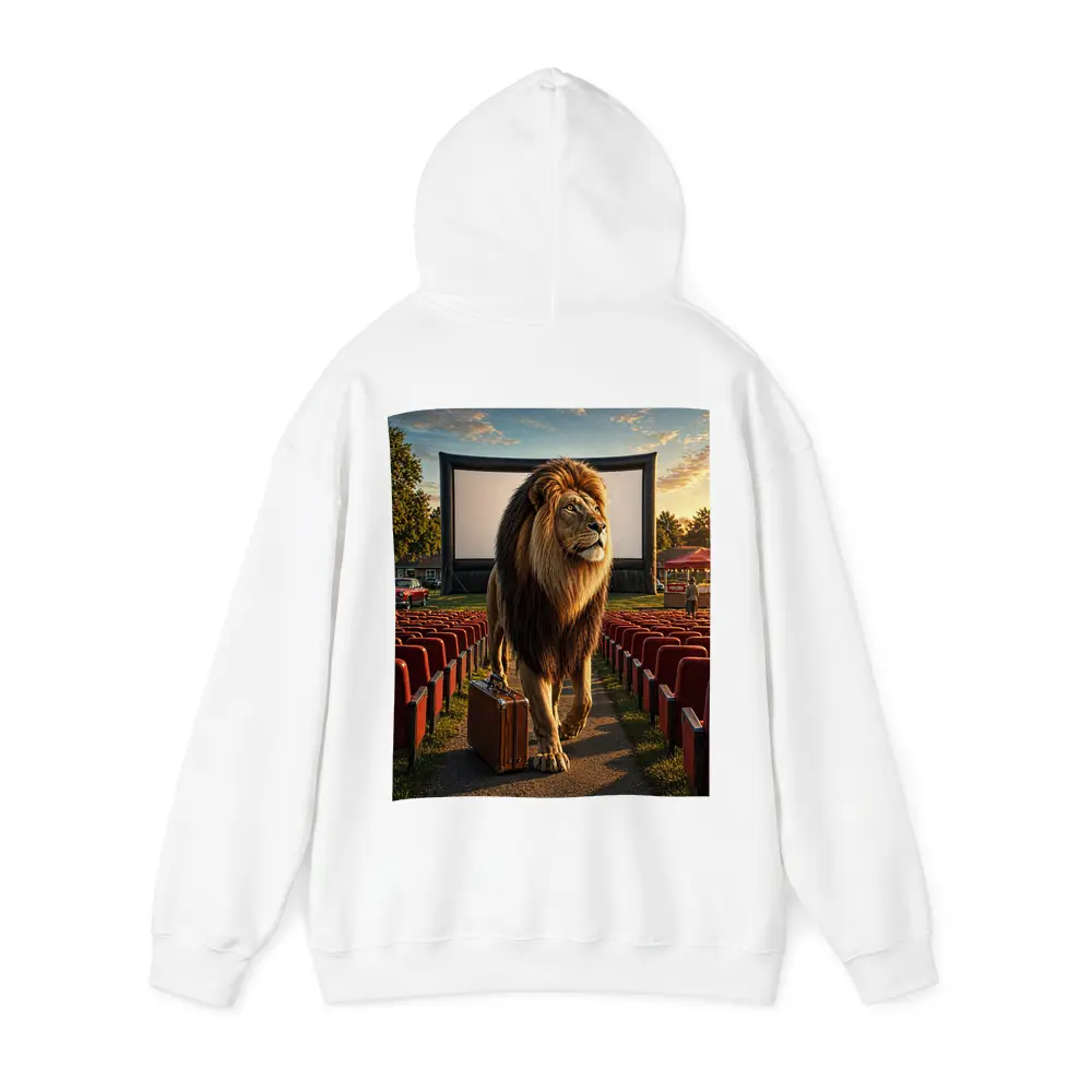 Lion With Suitcase At Outdoor Cinema – Hoodies