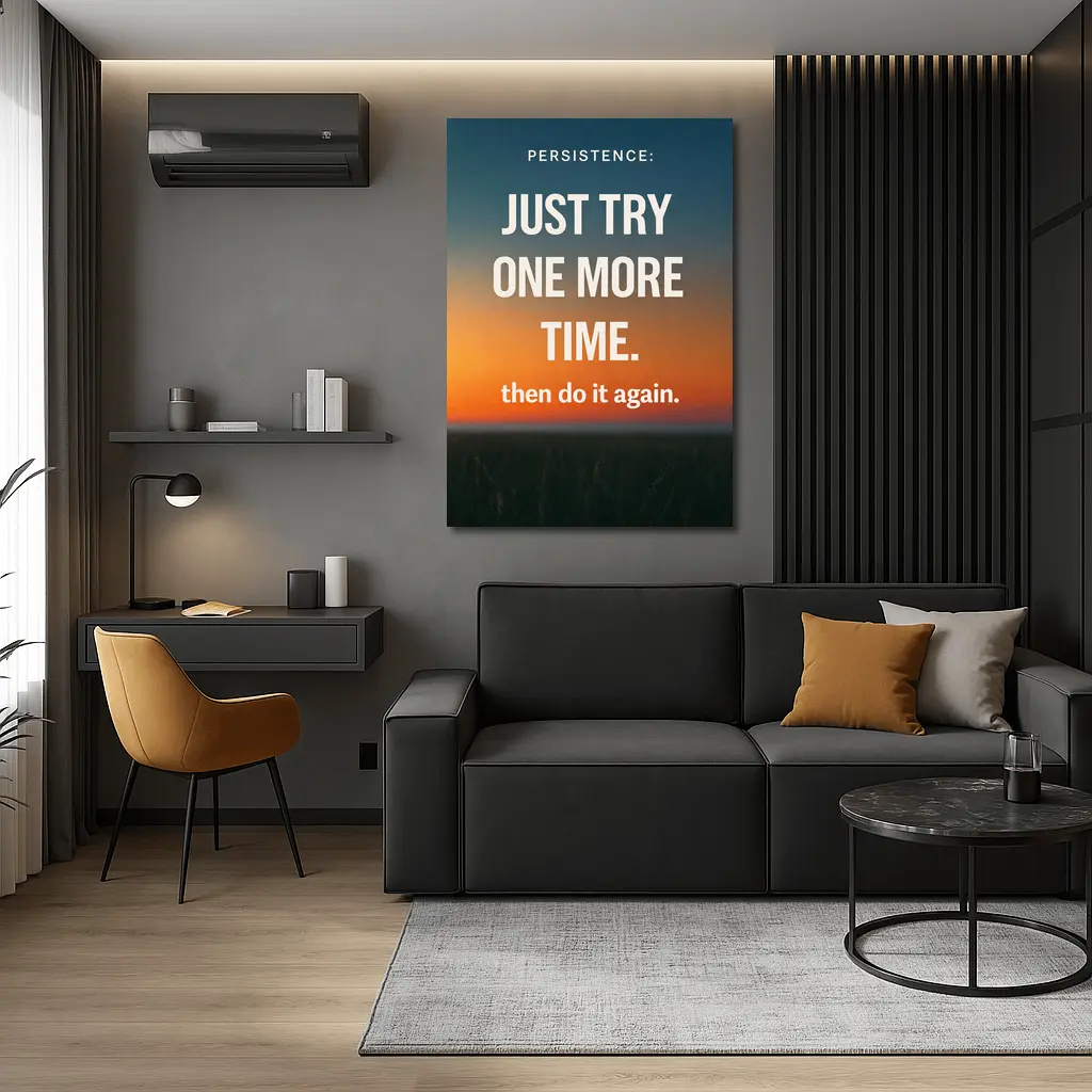 Persistence Quote Sunset Sky Motivational Art – Wall Art
