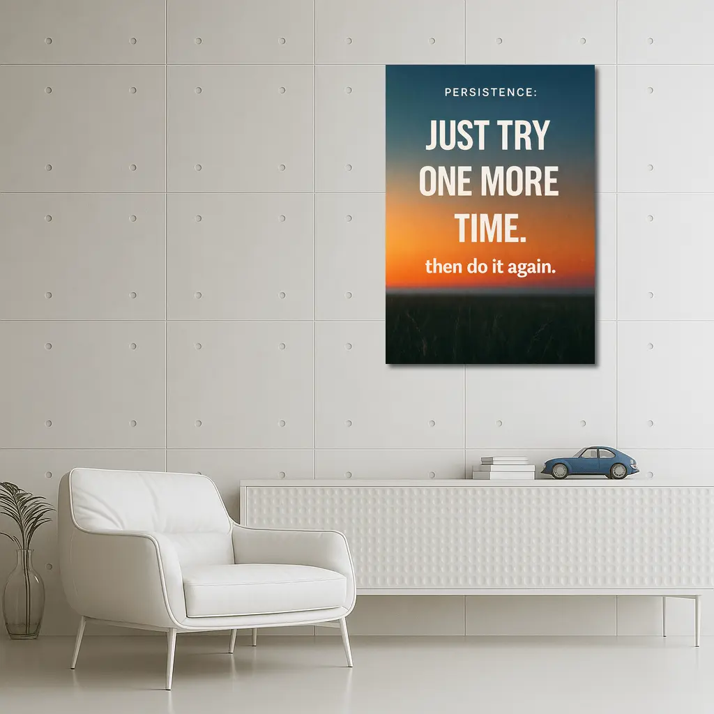 Persistence Quote Sunset Sky Motivational Art – Wall Art