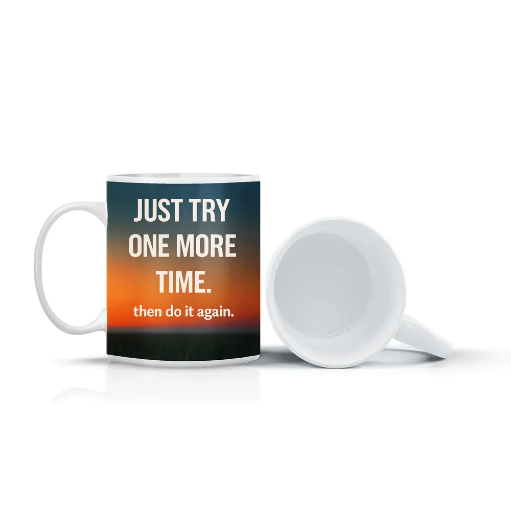 Persistence Quote Sunset Sky Motivational Art – Mugs