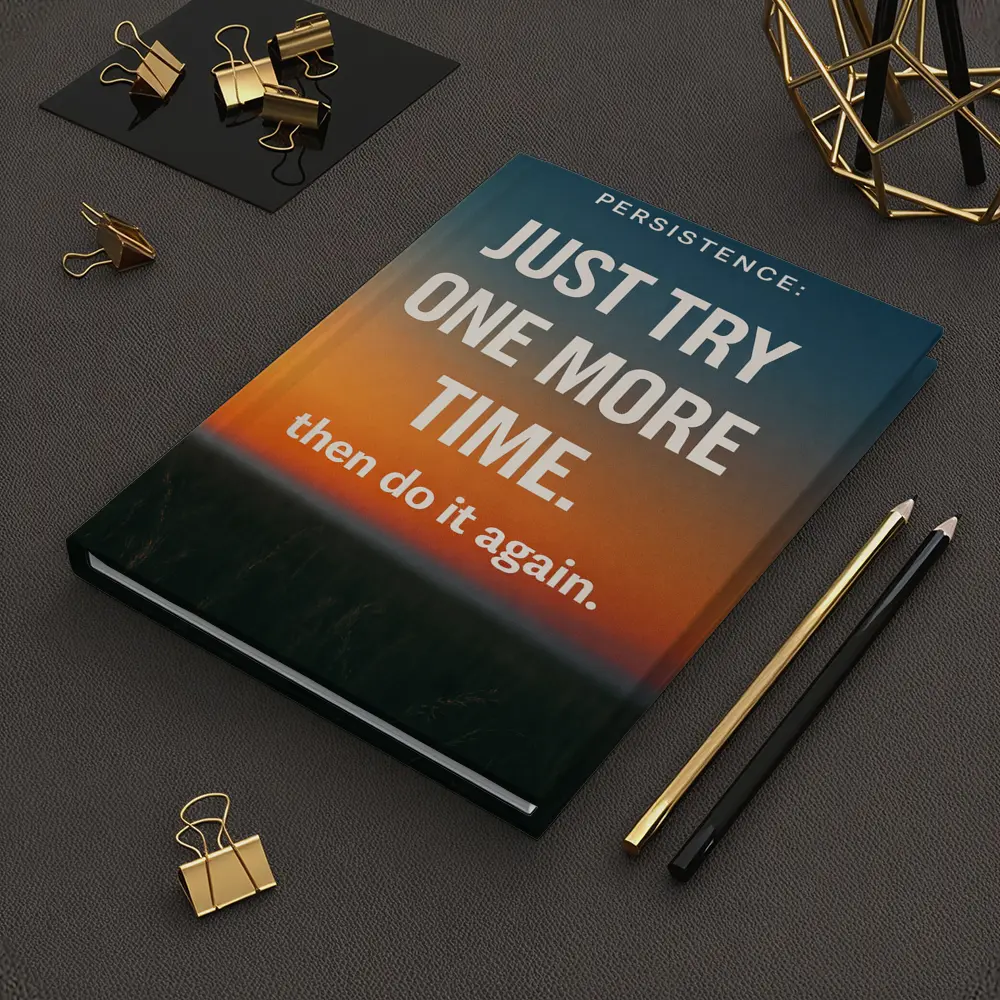 Persistence Quote Sunset Sky Motivational Art – Notebooks