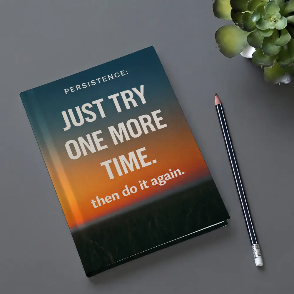 Persistence Quote Sunset Sky Motivational Art – Notebooks