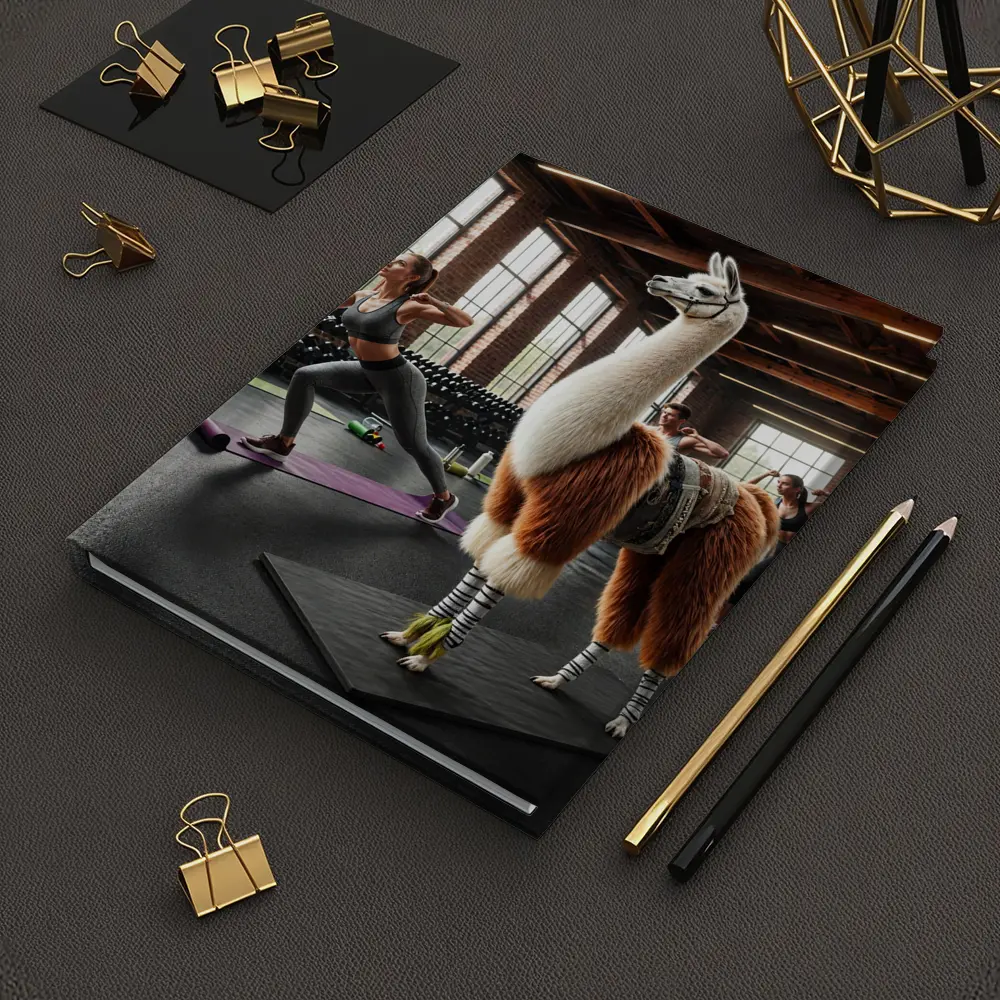 Llama Wearing Gear Inside Fitness Gym – Notebooks