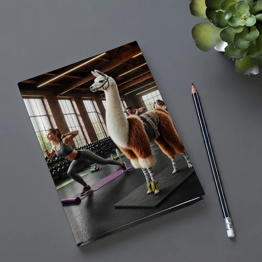 Llama Wearing Gear Inside Fitness Gym – Notebooks