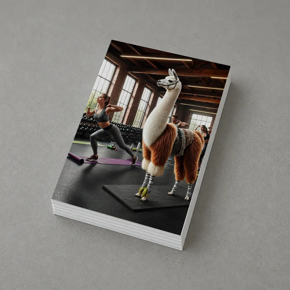 Llama Wearing Gear Inside Fitness Gym – Postcards