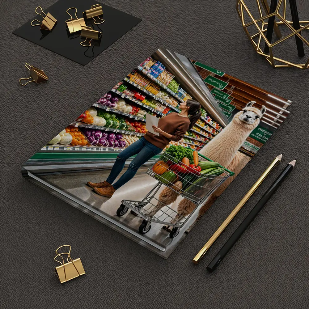 Llama Shopping Cart Grocery Store Aisle – Notebooks