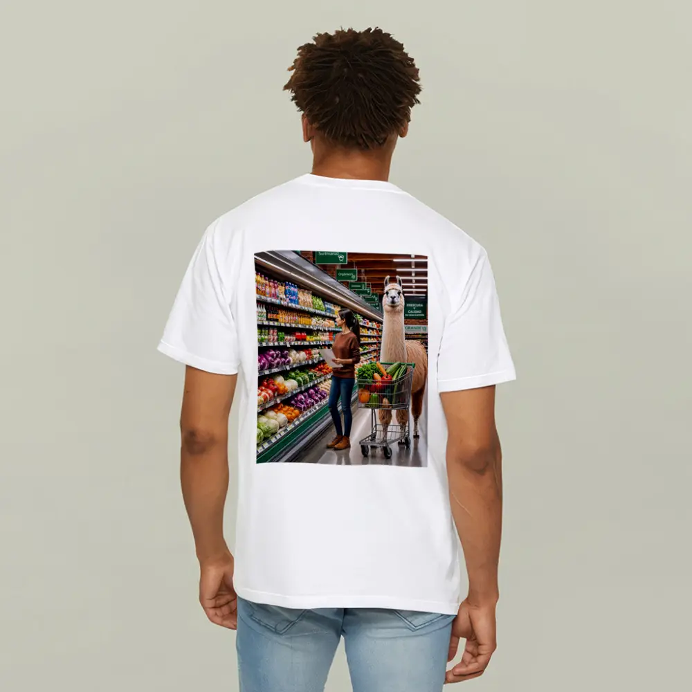 Llama Shopping Cart Grocery Store Aisle – T-Shirts