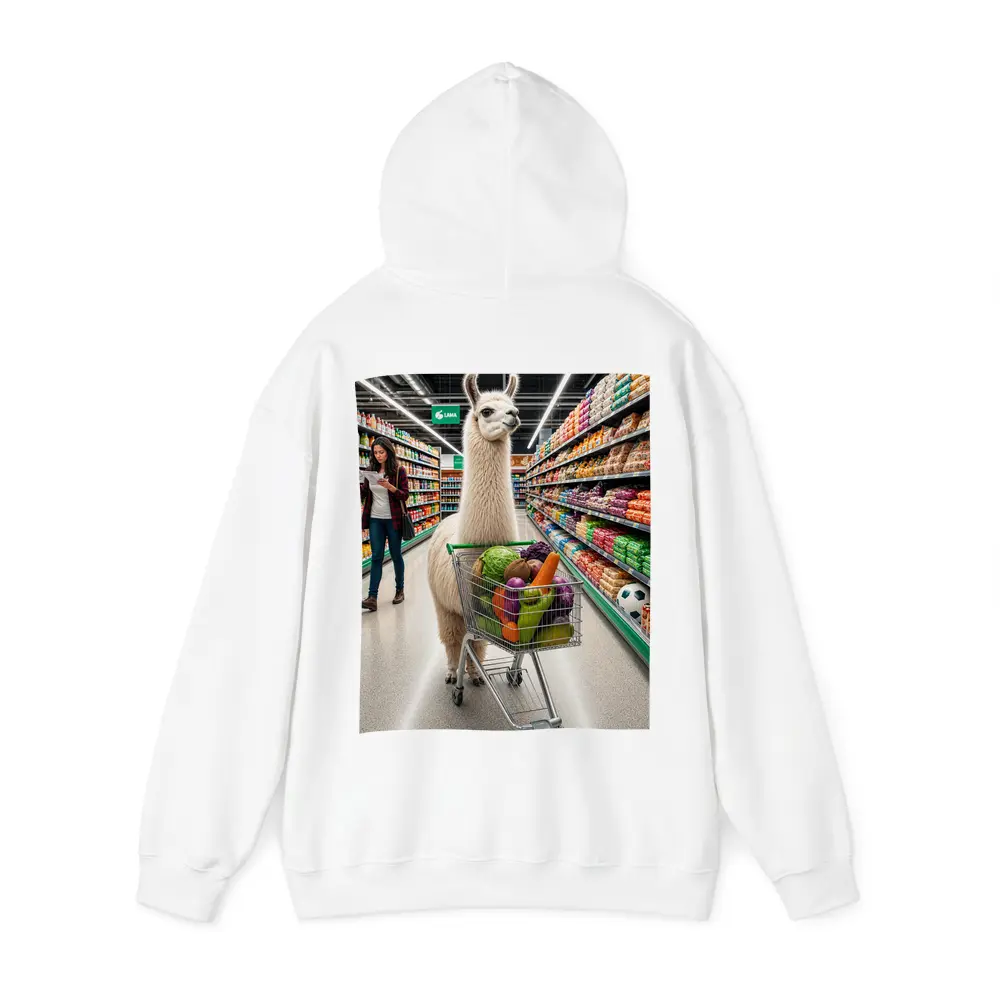 Llama Shopping Cart Grocery Store Aisle – Hoodies
