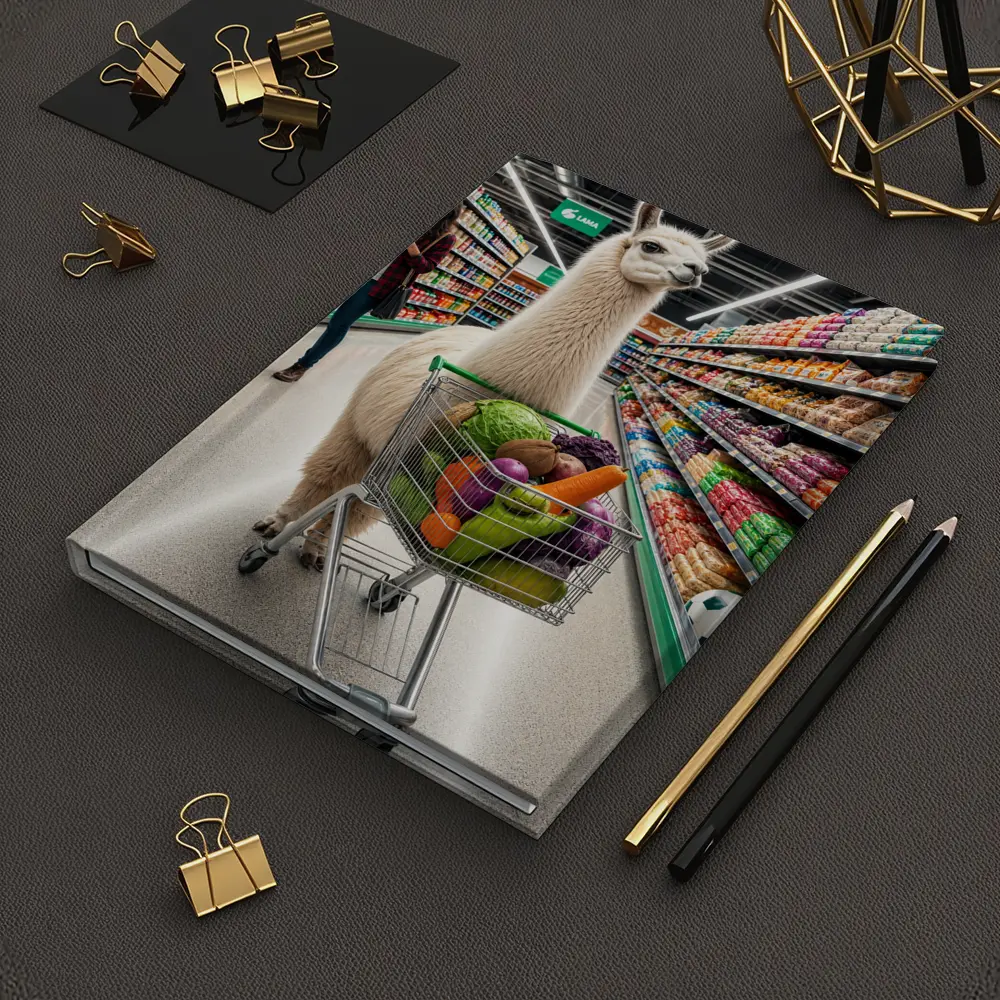 Llama Shopping Cart Grocery Store Aisle – Notebooks