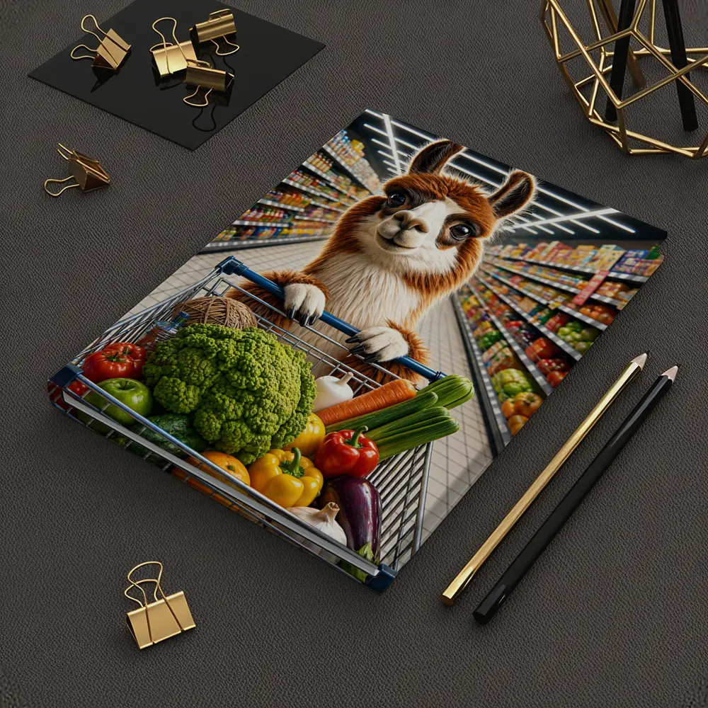 Alpaca Llama Shopping Cart Grocery Store – Notebooks