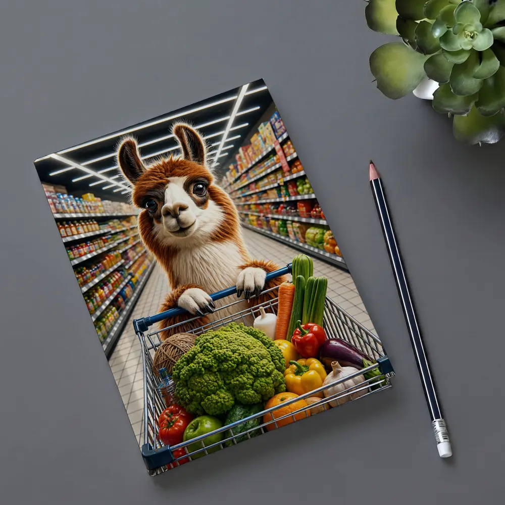 Alpaca Llama Shopping Cart Grocery Store – Notebooks