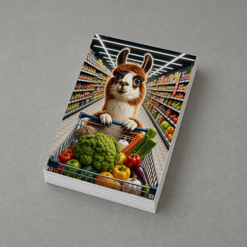 Alpaca Llama Shopping Cart Grocery Store – Postcards