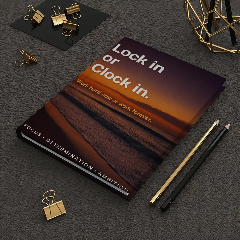 Lock In or Clock In Sunset Beach Quote – Notebooks