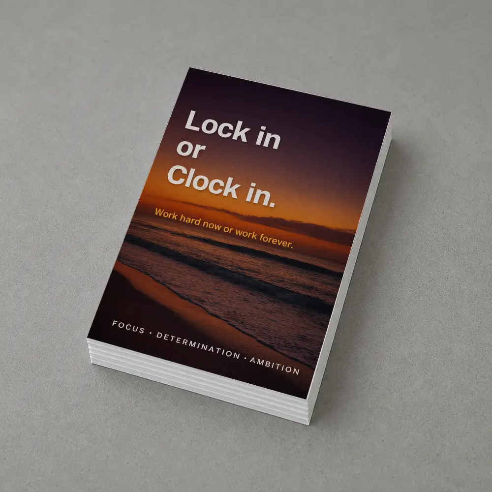 Lock In or Clock In Sunset Beach Quote – Postcards