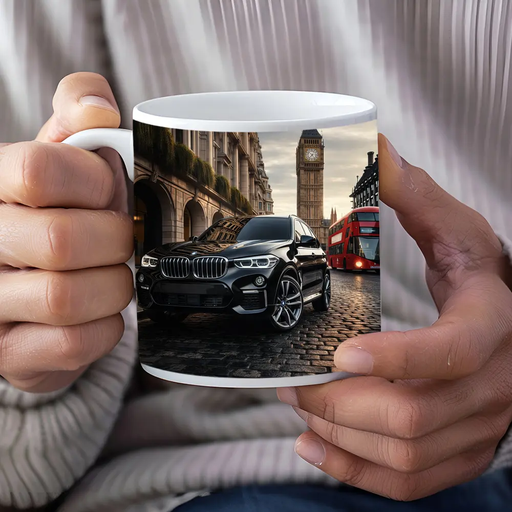 Black BMW X3 Big Ben London Street – Mugs