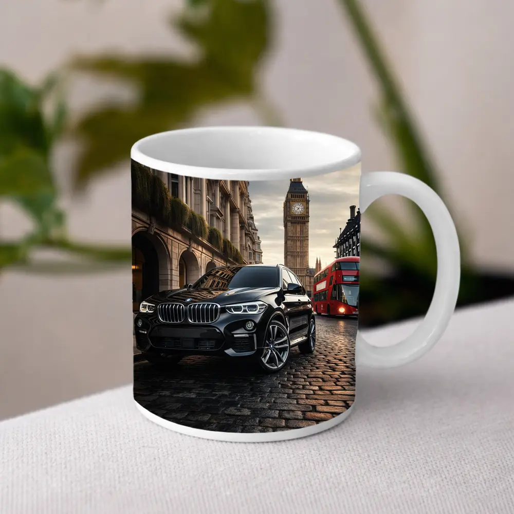 Black BMW X3 Big Ben London Street – Mugs