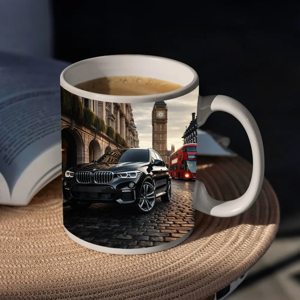 Black BMW X3 Big Ben London Street – Mugs