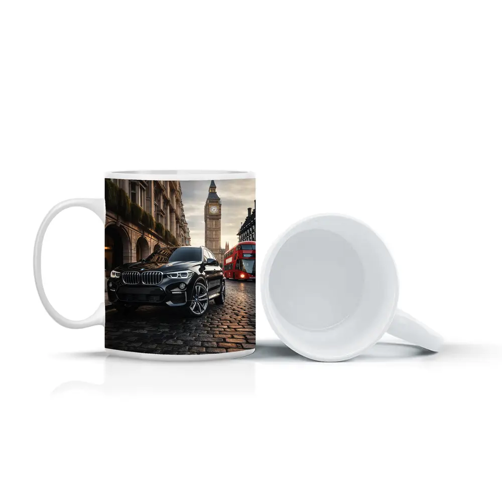 Black BMW X3 Big Ben London Street – Mugs