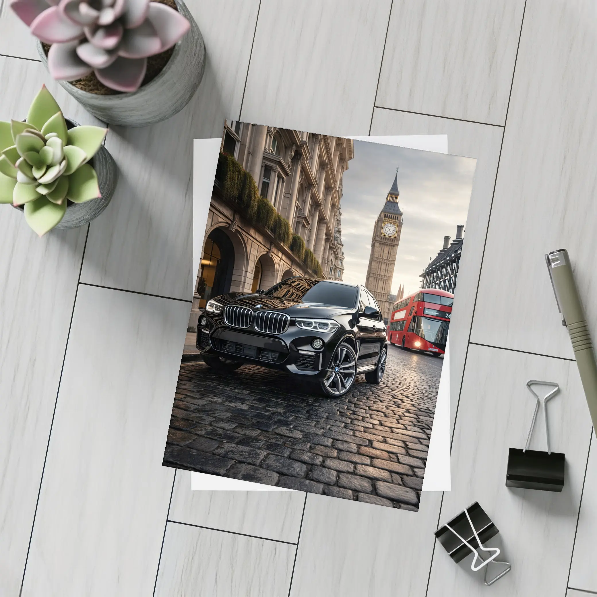 Black BMW X3 Big Ben London Street – Postcards