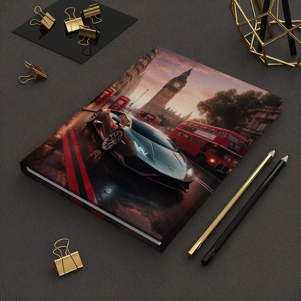 Lamborghini Huracan London Big Ben Street – Notebooks