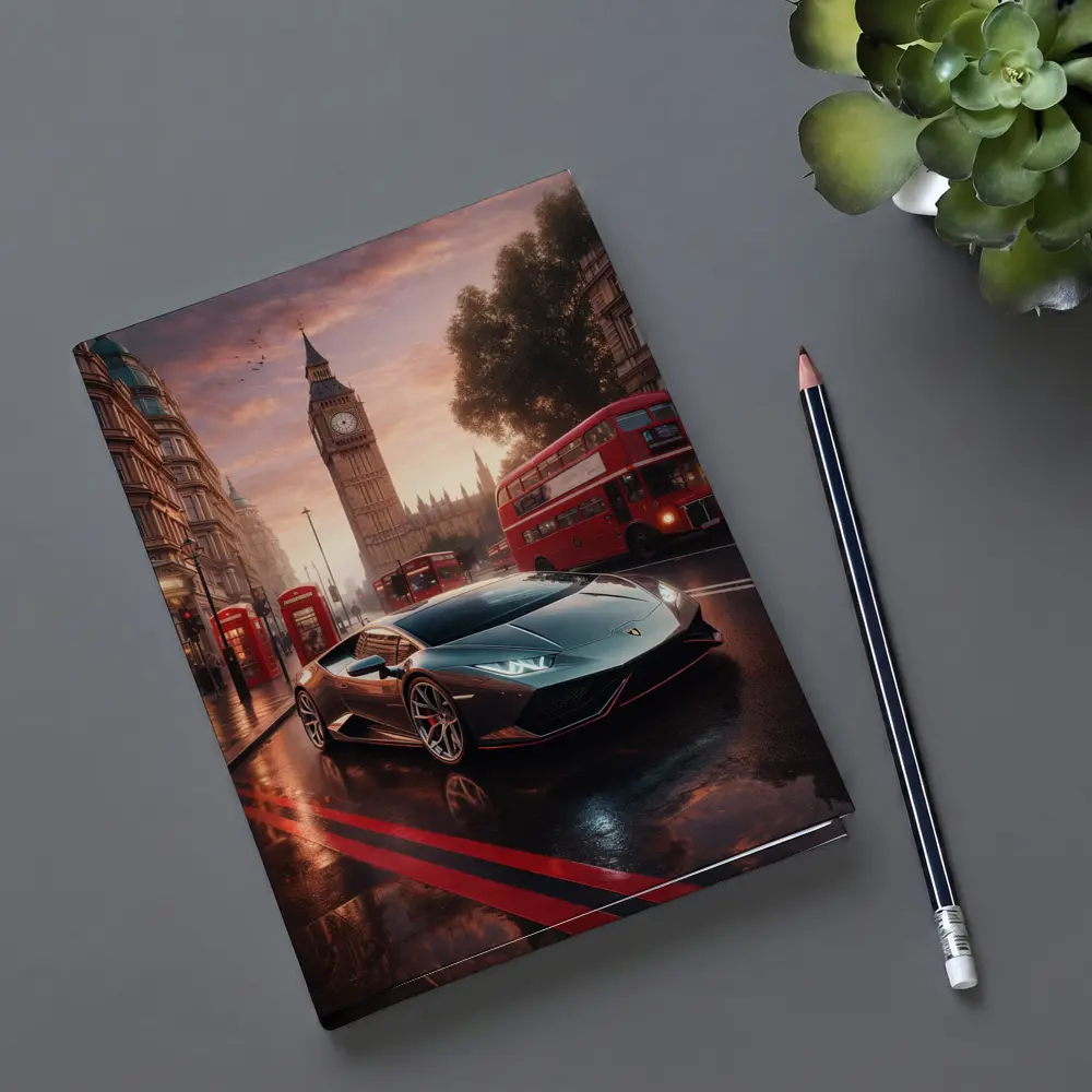 Lamborghini Huracan London Big Ben Street – Notebooks