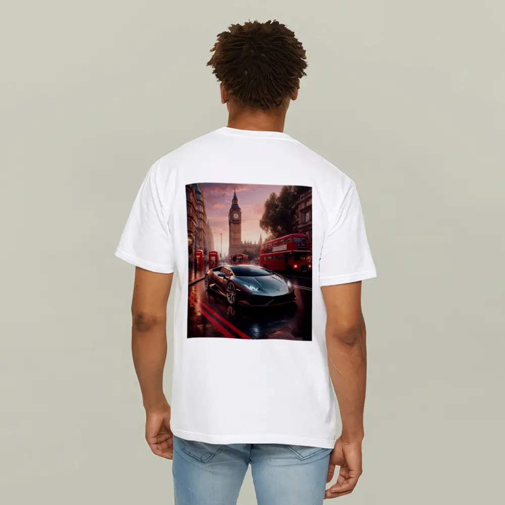 Lamborghini Huracan London Big Ben Street – T-Shirts