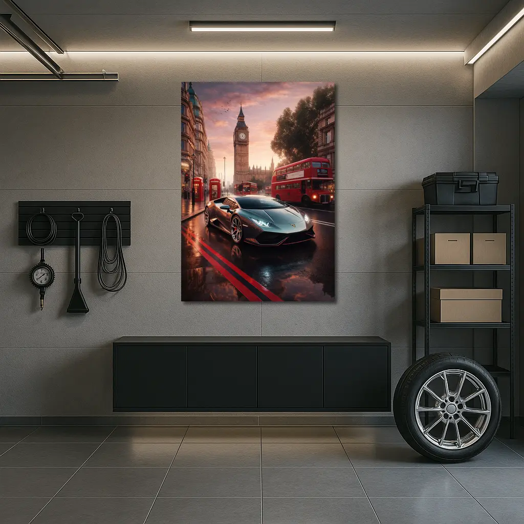 Lamborghini Huracan London Big Ben Street – Wall Art