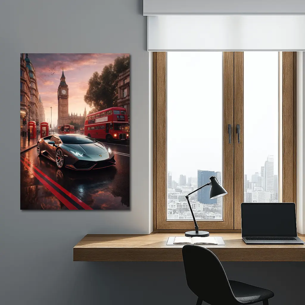 Lamborghini Huracan London Big Ben Street – Wall Art