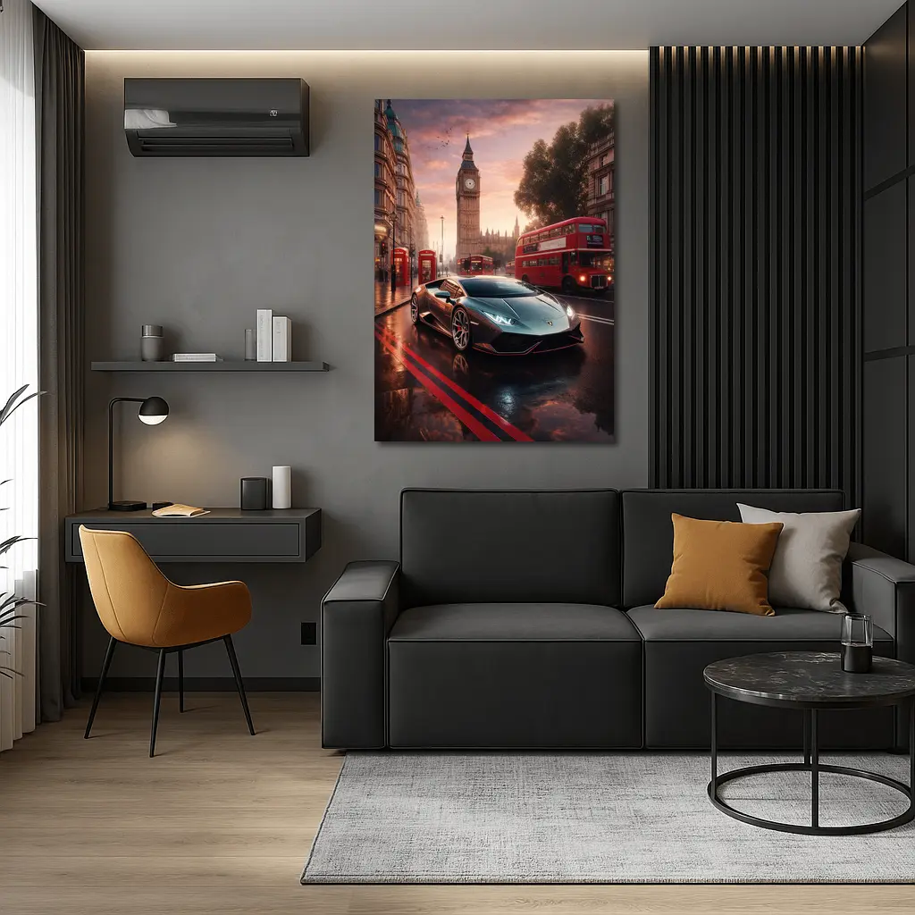 Lamborghini Huracan London Big Ben Street – Wall Art