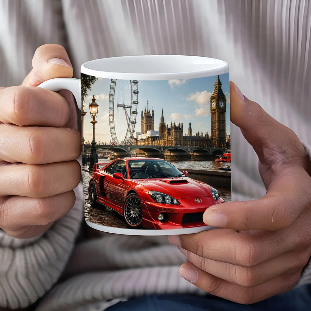 Toyota Celica Red Car London Landmark – Mugs
