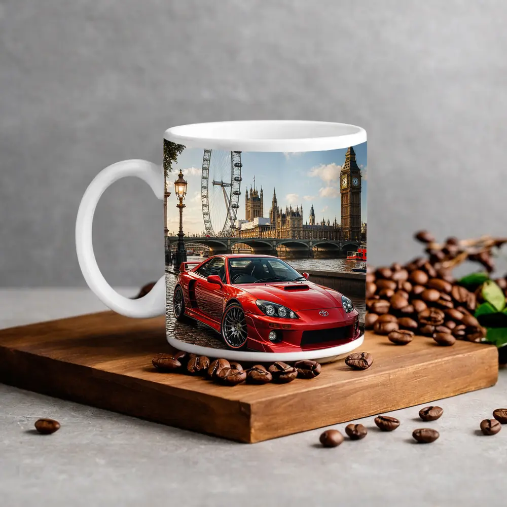 Toyota Celica Red Car London Landmark – Mugs
