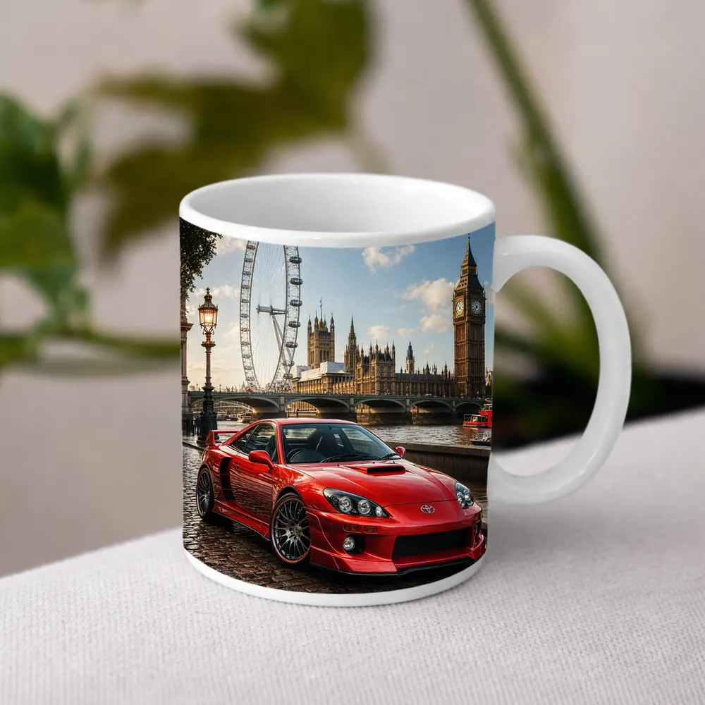 Toyota Celica Red Car London Landmark – Mugs