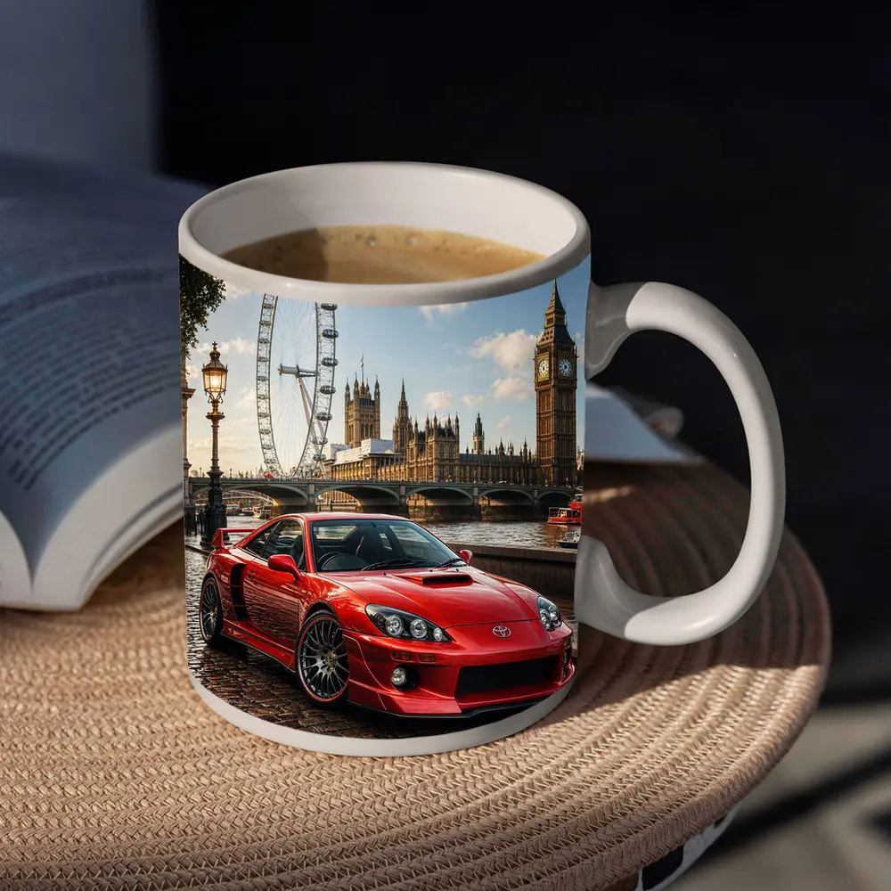 Toyota Celica Red Car London Landmark – Mugs