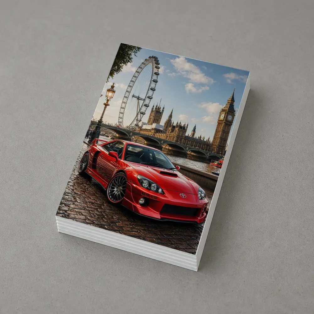 Toyota Celica Red Car London Landmark – Postcards
