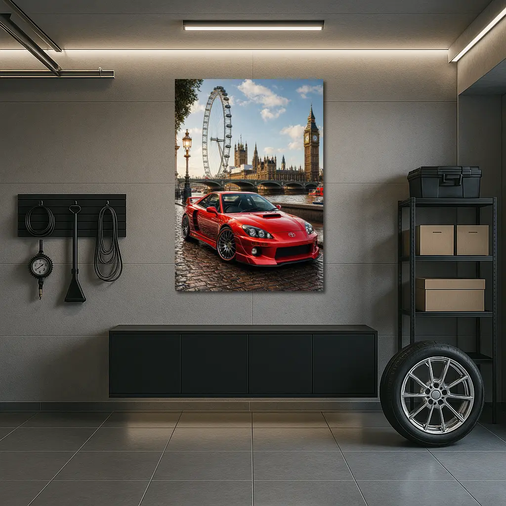 Toyota Celica Red Car London Landmark – Wall Art