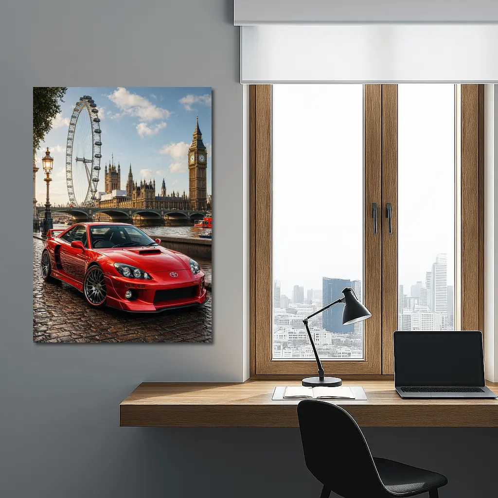 Toyota Celica Red Car London Landmark – Wall Art