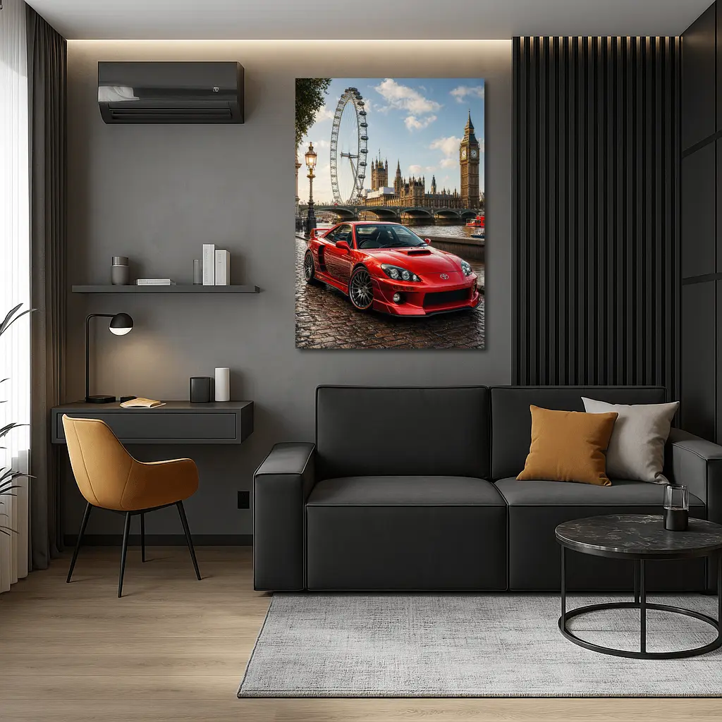 Toyota Celica Red Car London Landmark – Wall Art