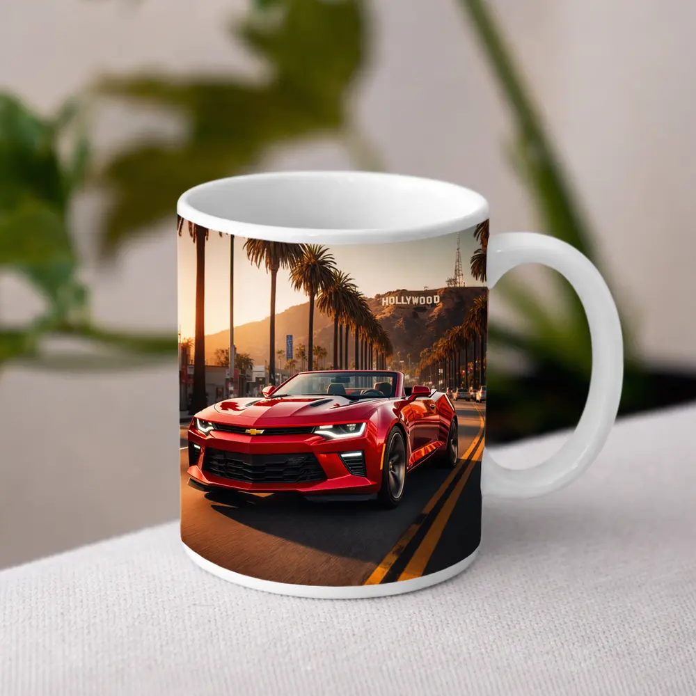 Chevrolet Camaro Red Convertible Hollywood Boulevard – Mugs