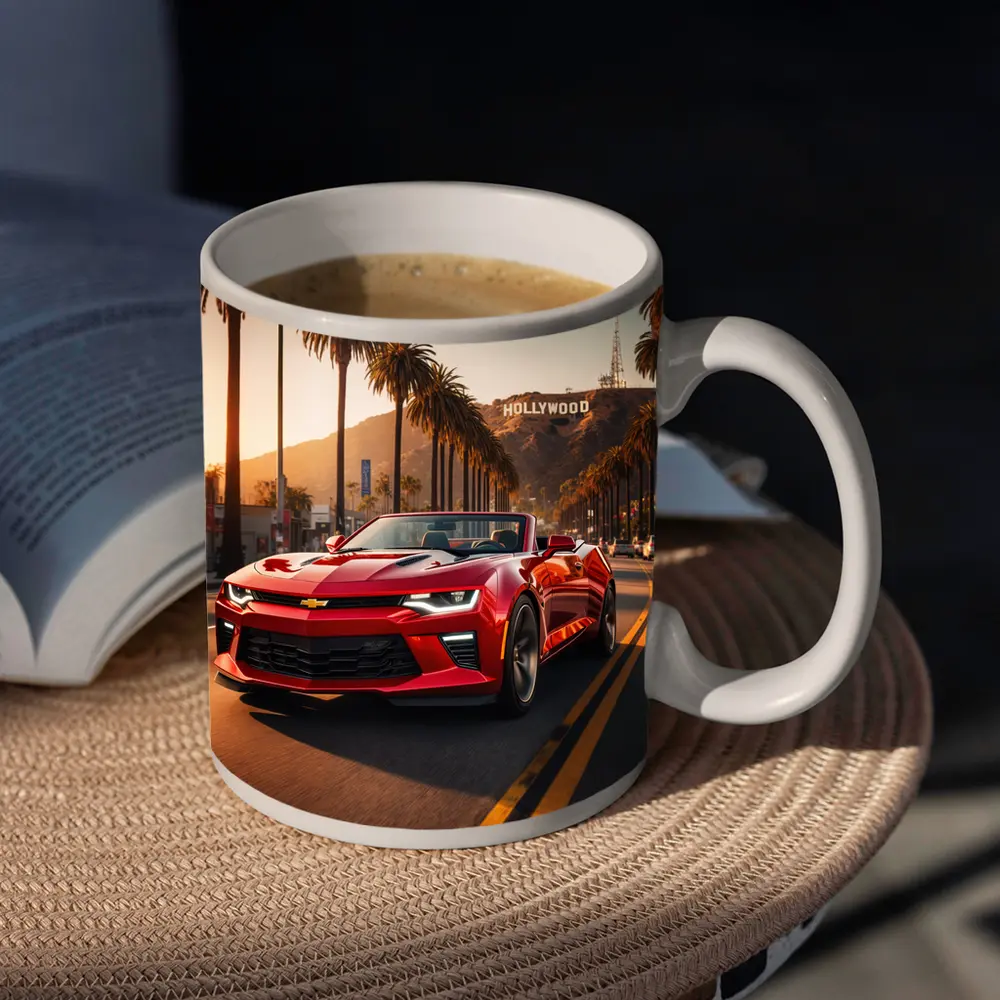 Chevrolet Camaro Red Convertible Hollywood Boulevard – Mugs