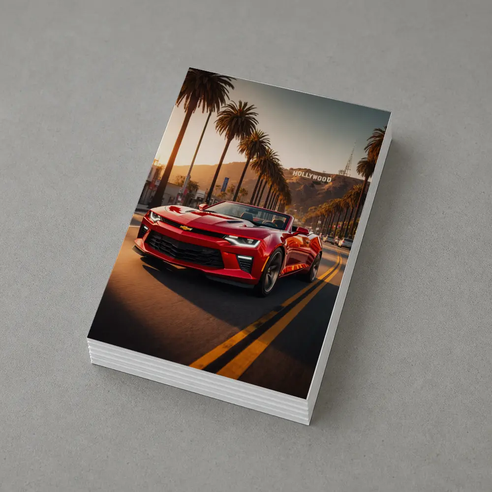 Chevrolet Camaro Red Convertible Hollywood Boulevard – Postcards