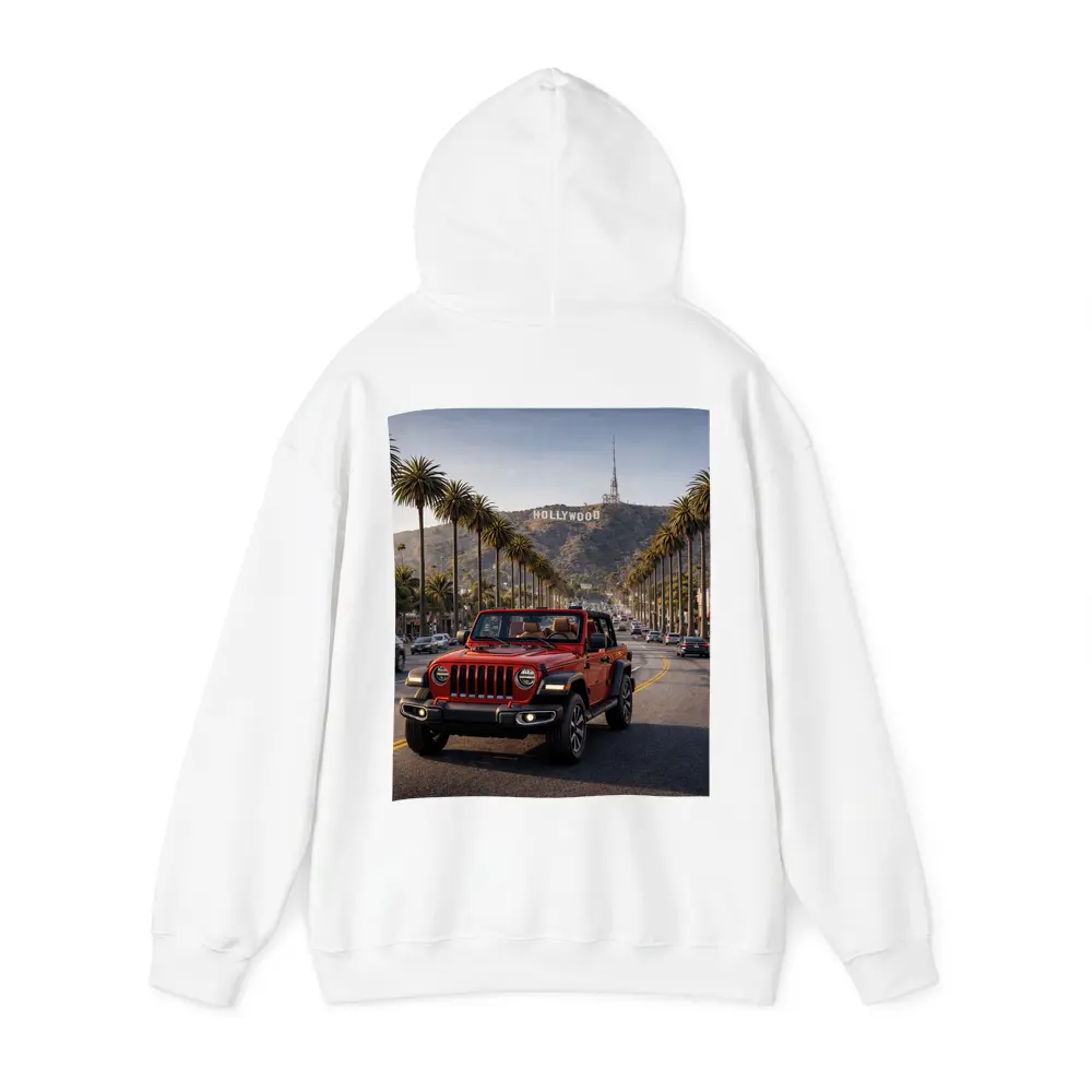 Red Jeep Wrangler Hollywood Los Angeles Street – Hoodies