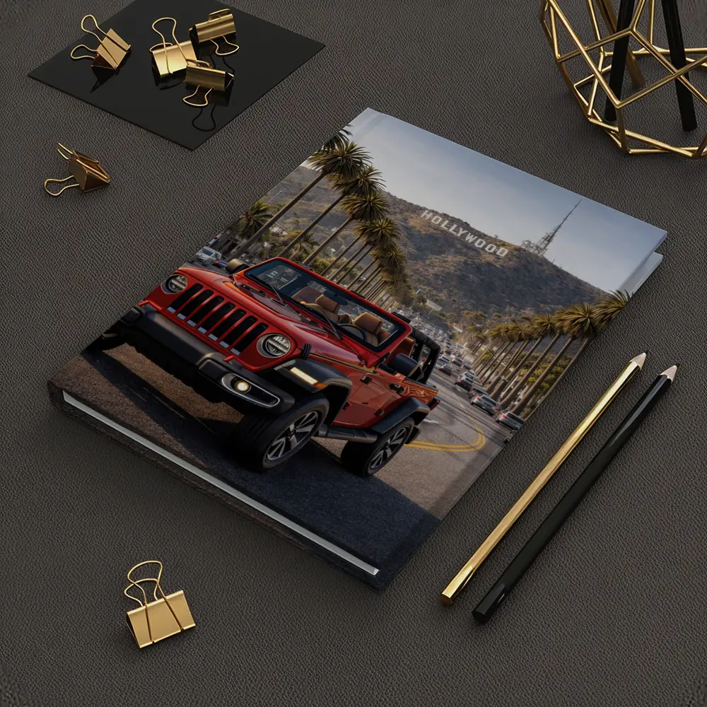 Red Jeep Wrangler Hollywood Los Angeles Street – Notebooks