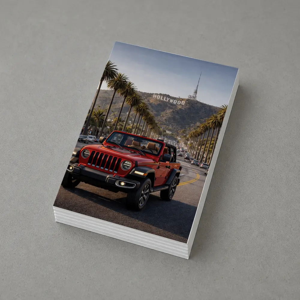 Red Jeep Wrangler Hollywood Los Angeles Street – Postcards