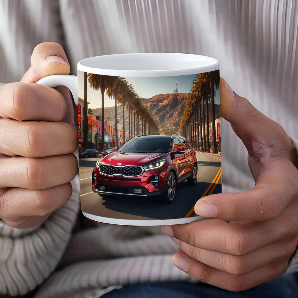 Kia Sorento Cruising Hollywood Boulevard Palm Trees – Mugs