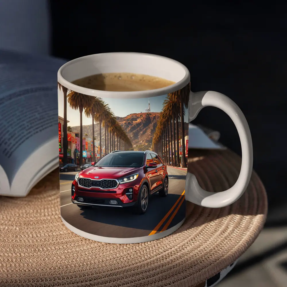Kia Sorento Cruising Hollywood Boulevard Palm Trees – Mugs