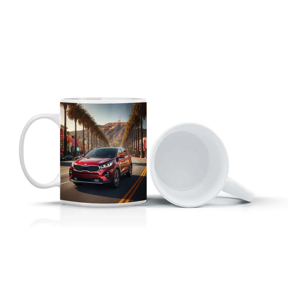 Kia Sorento Cruising Hollywood Boulevard Palm Trees – Mugs