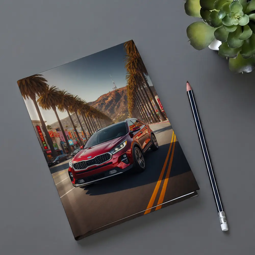 Kia Sorento Cruising Hollywood Boulevard Palm Trees – Notebooks